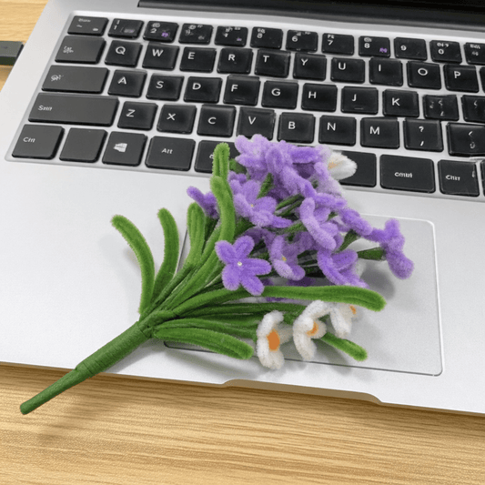 Mini Purple & White Flower Bouquet - Bloom Forever Studio