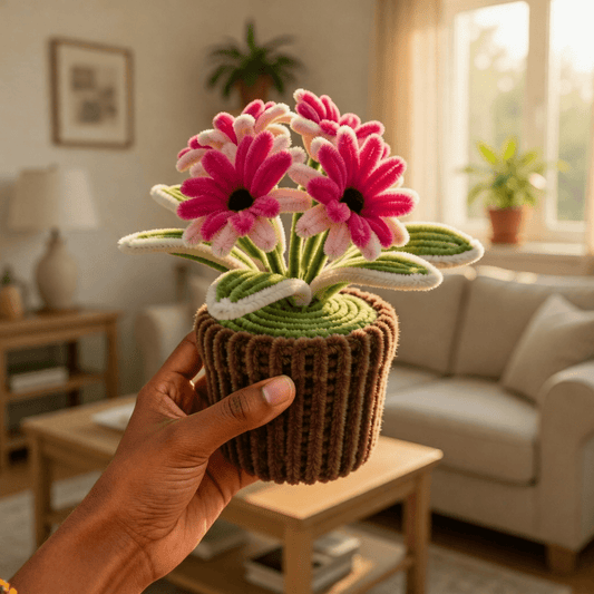 Pink & Peach Handmade Flower Pot - Bloom Forever Studio