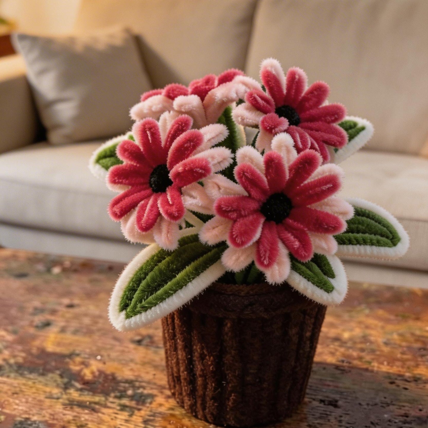 Pink & Peach Handmade Flower Pot - Bloom Forever Studio
