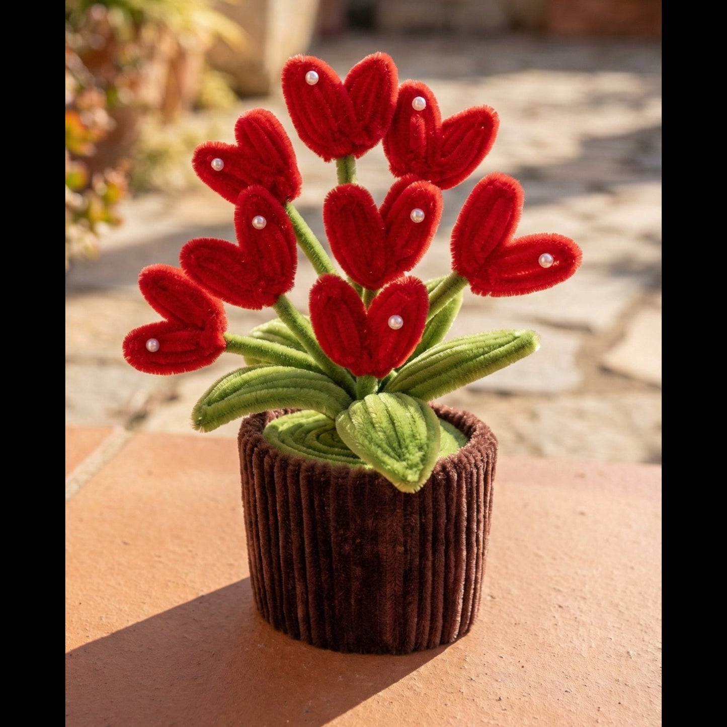 Red Heart Shaped Flower Pot - Bloom Forever Studio