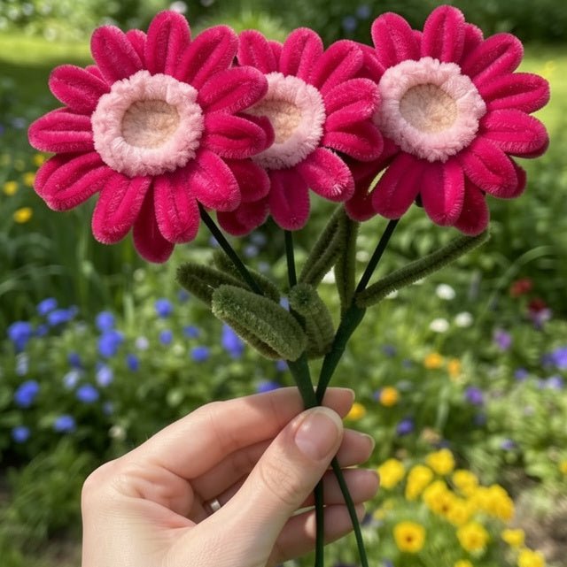 Three Pink Sunflower Bouquet - Bloom Forever Studio