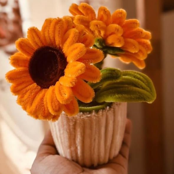 Dhoop aur Phool Handmade Sunflower Pot - Bloom Forever Studio