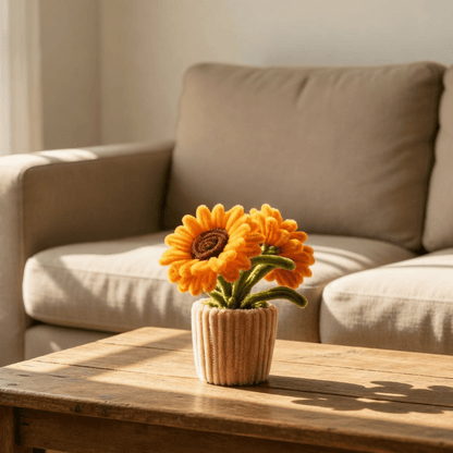 Dhoop aur Phool Handmade Sunflower Pot - Bloom Forever Studio