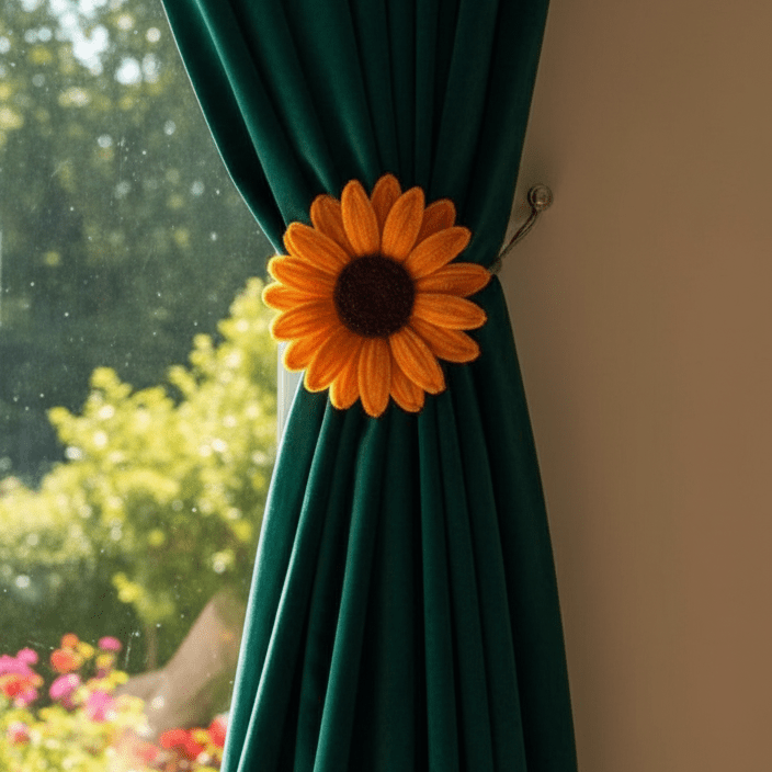 Dhoop ki Pakad – Sunflower Curtain Tieback - Bloom Forever Studio
