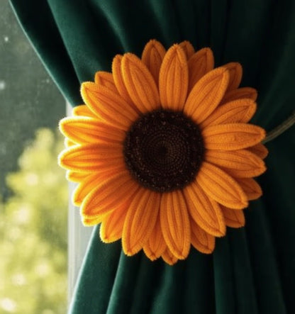 Dhoop ki Pakad – Sunflower Curtain Tieback (Two Flowers) - Bloom Forever Studio