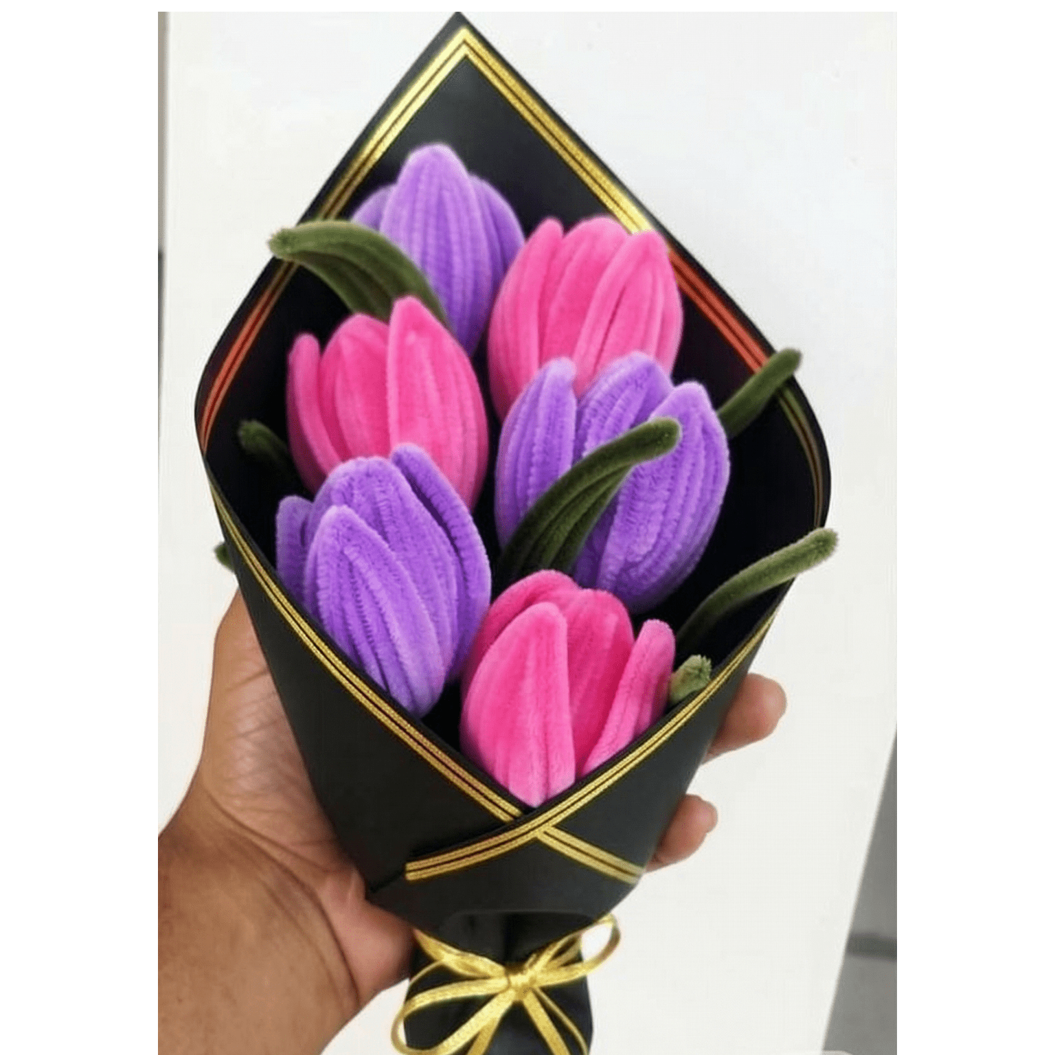 Mini Pink & Purple Flower Bouquet - Bloom Forever Studio