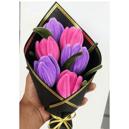 Mini Pink & Purple Flower Bouquet - Bloom Forever Studio