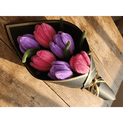 Mini Pink & Purple Flower Bouquet - Bloom Forever Studio