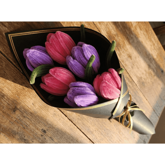 Mini Pink & Purple Flower Bouquet - Bloom Forever Studio