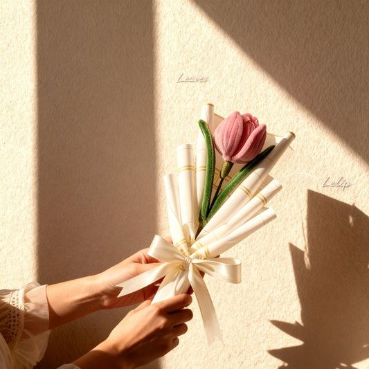 Mini Pink Single Flower Bouquet - Bloom Forever Studio