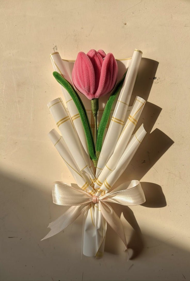 Mini Pink Single Flower Bouquet - Bloom Forever Studio