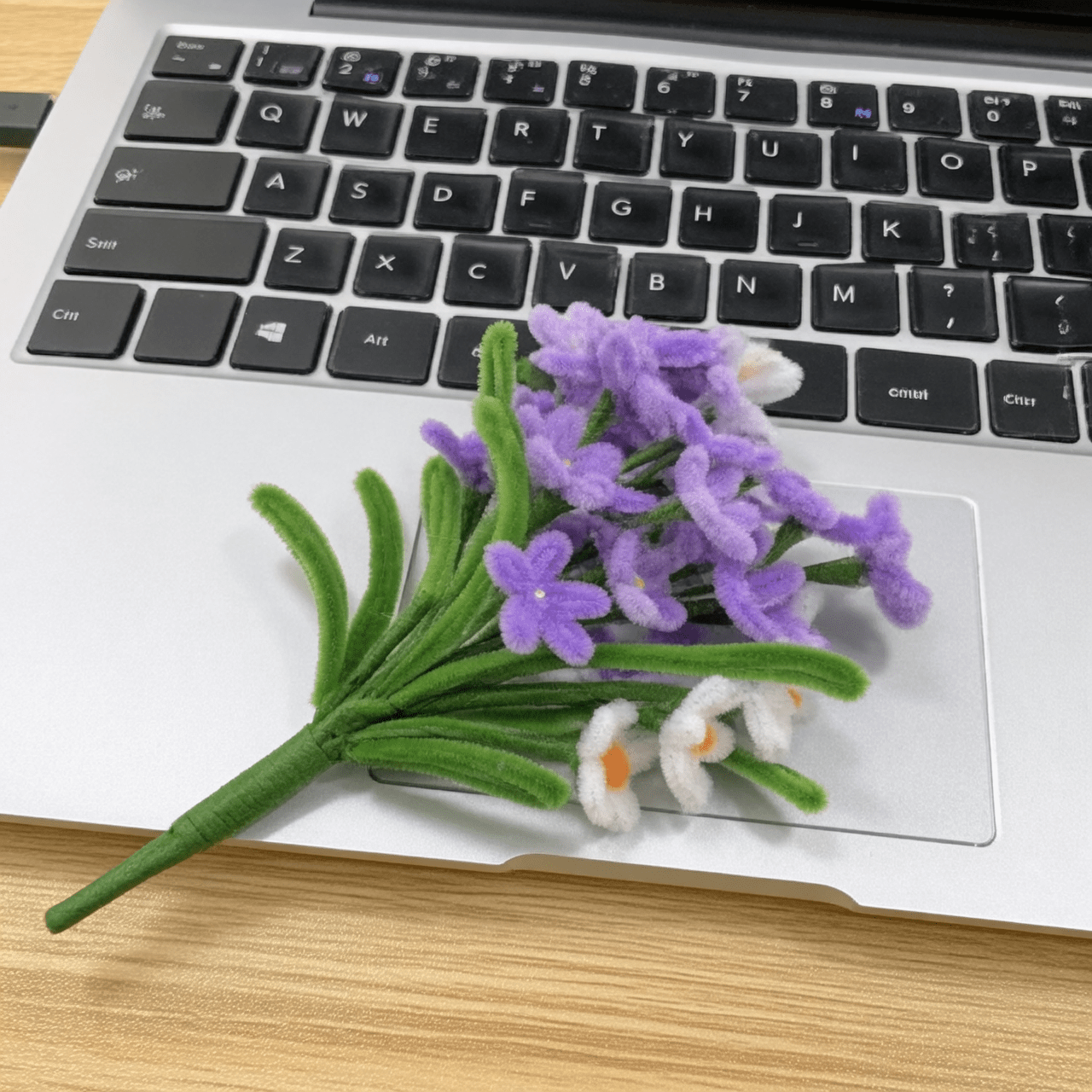 Mini Purple & White Flower Bouquet - Bloom Forever Studio