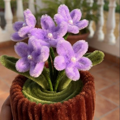 Neela Handmade Blue Flower Pot - Bloom Forever Studio