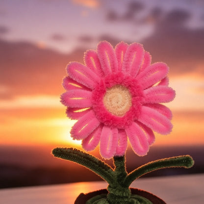 Raani Handcrafted Pink Gerbera Pot - Bloom Forever Studio