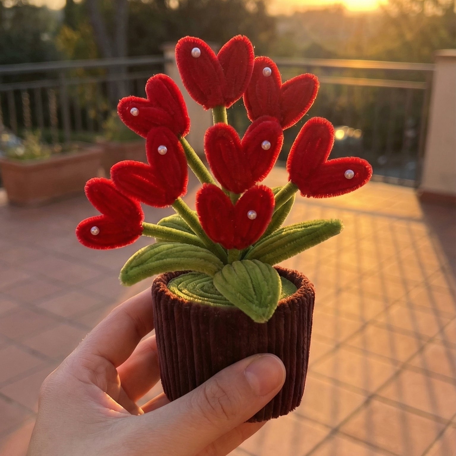 Red Heart Shaped Flower Pot - Bloom Forever Studio