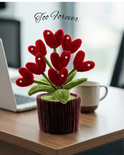 Red Heart Shaped Flower Pot - Bloom Forever Studio