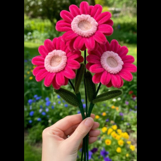 Three Pink Sunflower Bouquet - Bloom Forever Studio